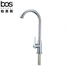加長(zhǎng)鍍鉻滾珠單冷立式廚房龍頭